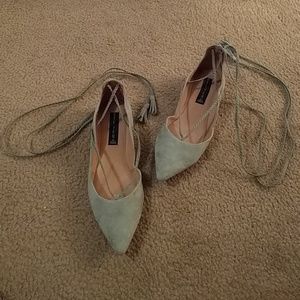 Steve Madden Eleanor Mint Suede Leather Ankle Wrap